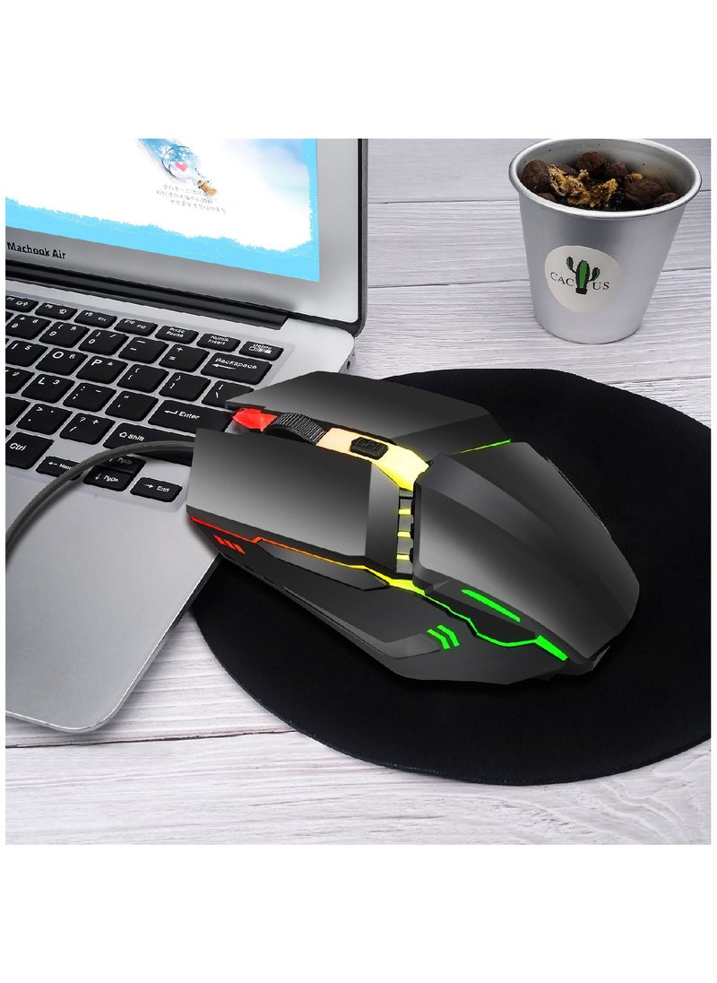 HXSJ - Wired Usb 1600 Dpi Optical Gaming Mouse 4Buttons Computer Game Office 3Adjustble Dpiled Lights Mice For Pc Laptob - Image 1