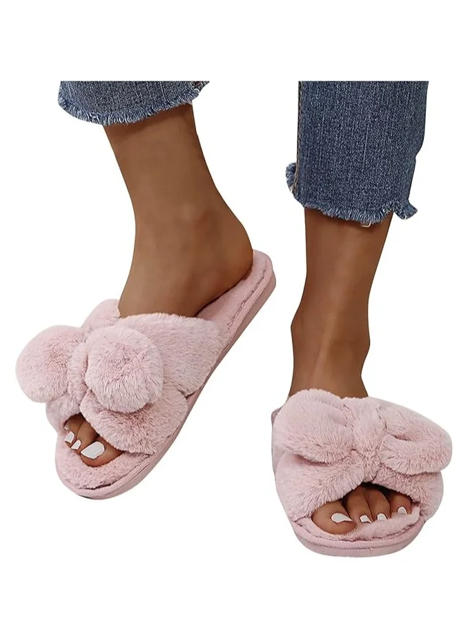 Ginger Bow Fluffy  Slippers