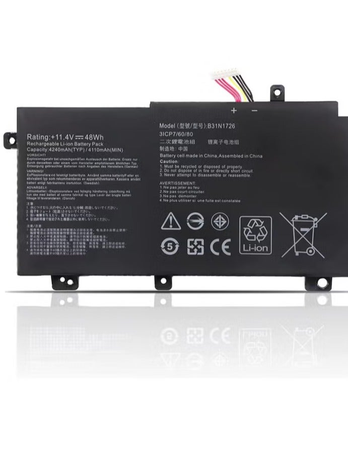 بطارية B31N1726 لأجهزة الكمبيوتر المحمولة من أسوس TUF Gaming FX504، FX504G، FX504GD، FX504GE، FX504GM، FX505، FX505DT، FX505DV، FX505DU، FX505DY، FX505GT، FX505GE، FX505GD، FX505GM، 80FX80، 0G، FX80GD، FX80GE، FX80GM - Image 1