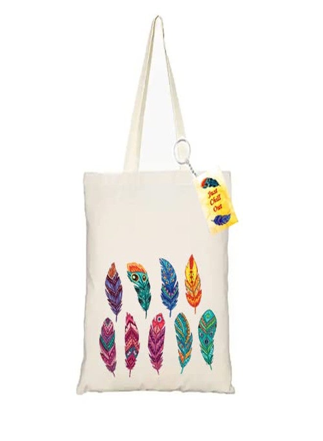 blinkNshop حقائب تسوق من قماش أبيض مزينة بريش الحب من blinkNshop | هدية لها | ميدالية مفاتيح مجانية | - Image 1