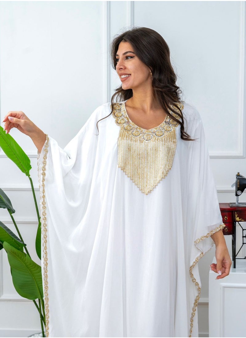 AL BENT AL SHARQIEH jalabiya ,white  arabian dress  - Image 1