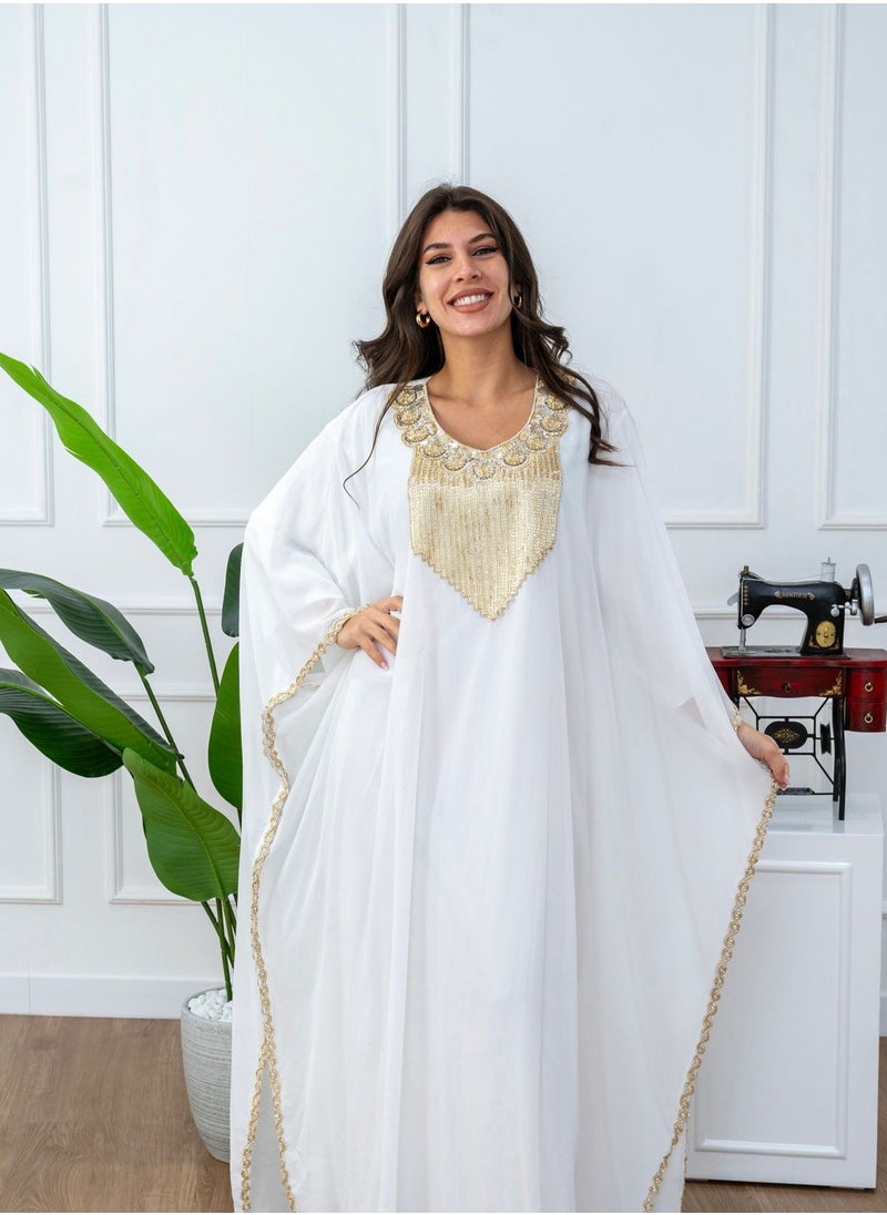 AL BENT AL SHARQIEH jalabiya ,white  arabian dress  - Image 2