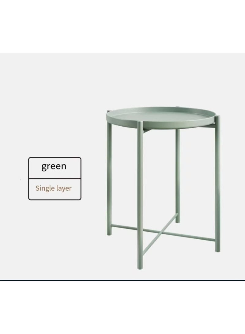 Generic Universal Round table bedside table, sofa table furniture, green 42x42x52cm  - Image 4