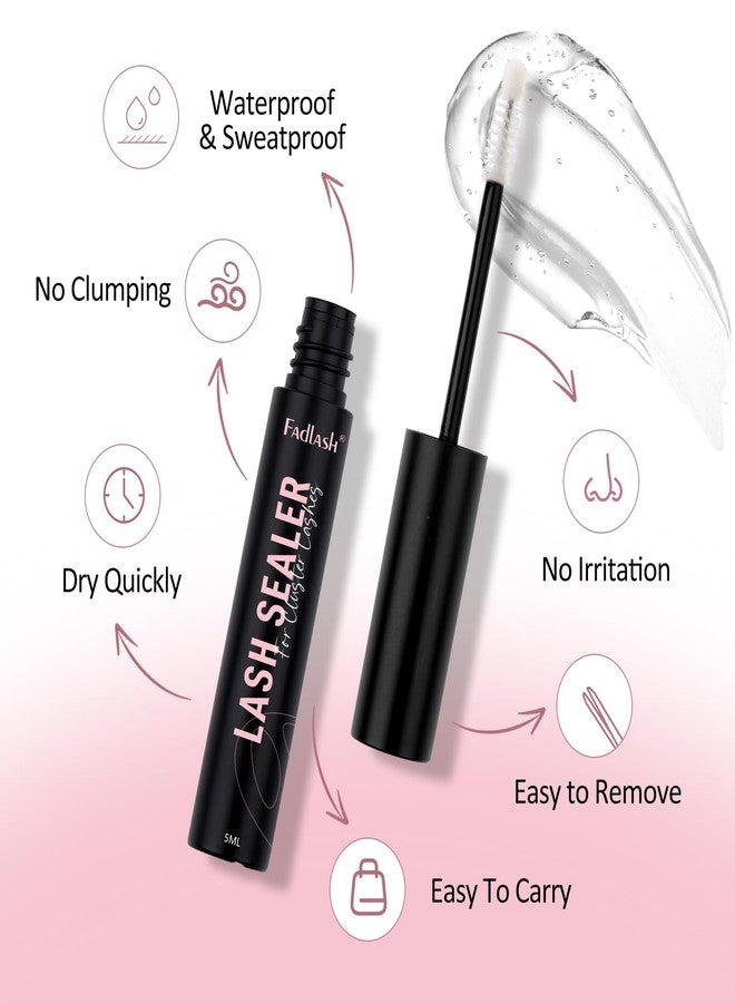 فادلاش مانع تسرب الرموش لتركيب الرموش، مانع تسرب الرموش الليلي، مانع تسرب الرموش للرموش العنقودية، مانع تسرب الرموش طويل الأمد، مانع تسرب الرموش الليلي، طلاء مانع تسرب الرموش (شفاف، 5 مل) - Image 5