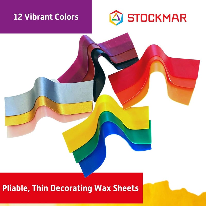 STOCKMAR Decorating Wax Narrow Sheets - 12 Colors for Arts & Crafts - Image 3
