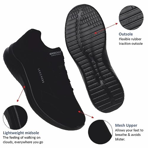 Skechers Mens Ultra Flex 2.0 Casual Shoes Vegan Air-Cooled Memory Foam Insole and Lightweight Midsole Black - 7 UK (232209) - Image 4