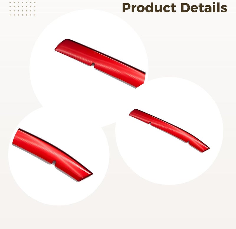 Generic Car Body Exterior Accessories, Red 2 Pcs Grille Inserts for Cx5, Front Bumper Lower Center Trim, Decorative Strips, Abs for Cx-5 Kf 2017-2019 - Image 4