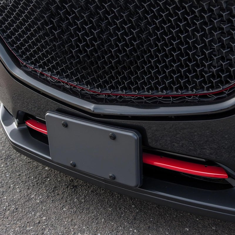Generic Car Body Exterior Accessories, Red 2 Pcs Grille Inserts for Cx5, Front Bumper Lower Center Trim, Decorative Strips, Abs for Cx-5 Kf 2017-2019 - Image 3