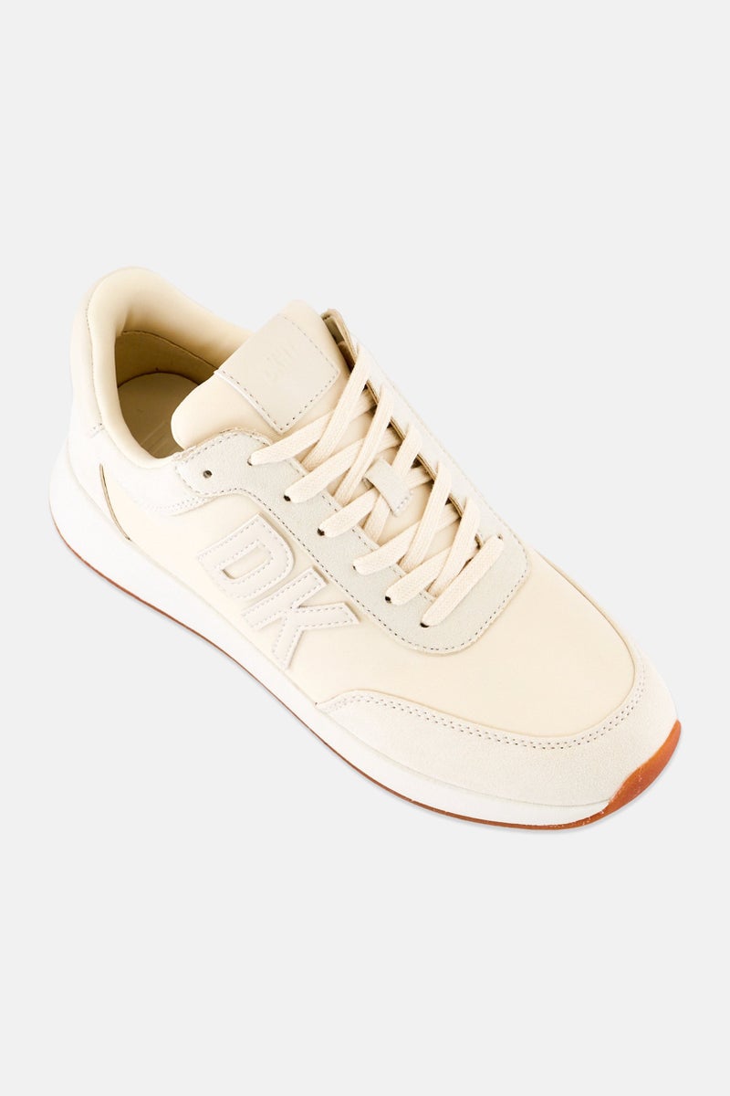 DKNY Women Lace Up Casual Shoes, Beige - Image 1