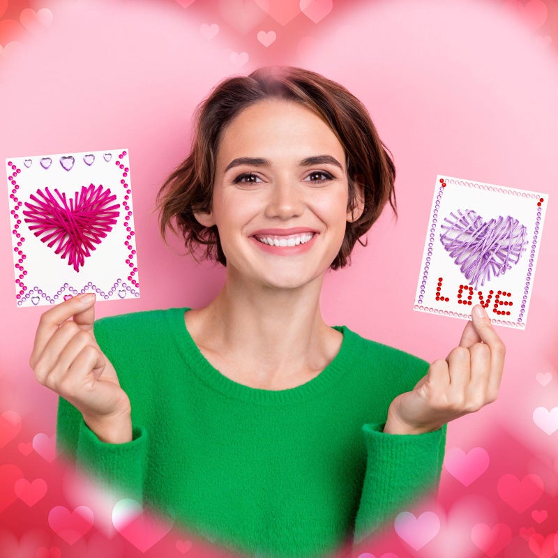 Motipuns 43 Pcs Valentine's Day Craft Kit for Kids DIY Valentines Heart Cards Craft Kits with Assorted Hearts Stickers Party Favors for Kids Classroom Gifts Exchange - Image 5