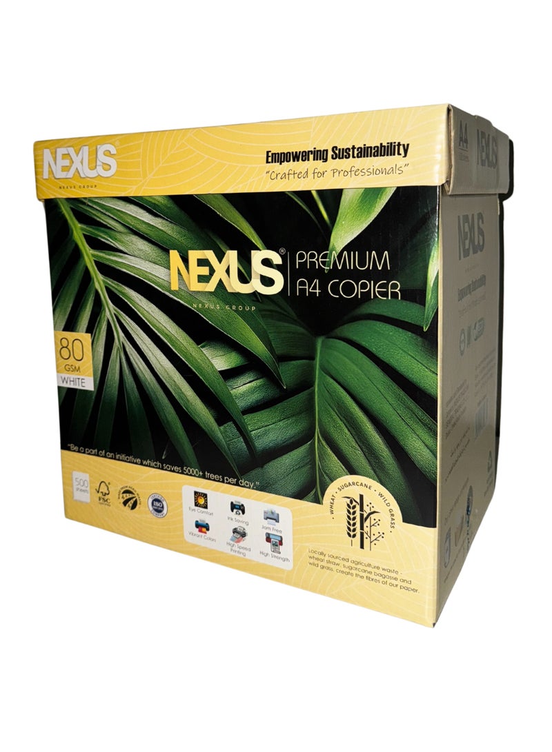 NEXUS Ecofriendly Nexus Premium A4 Copier Box | 5 Ream x 500 Sheets | 80 GSM - An Agro Based Paper - Image 2