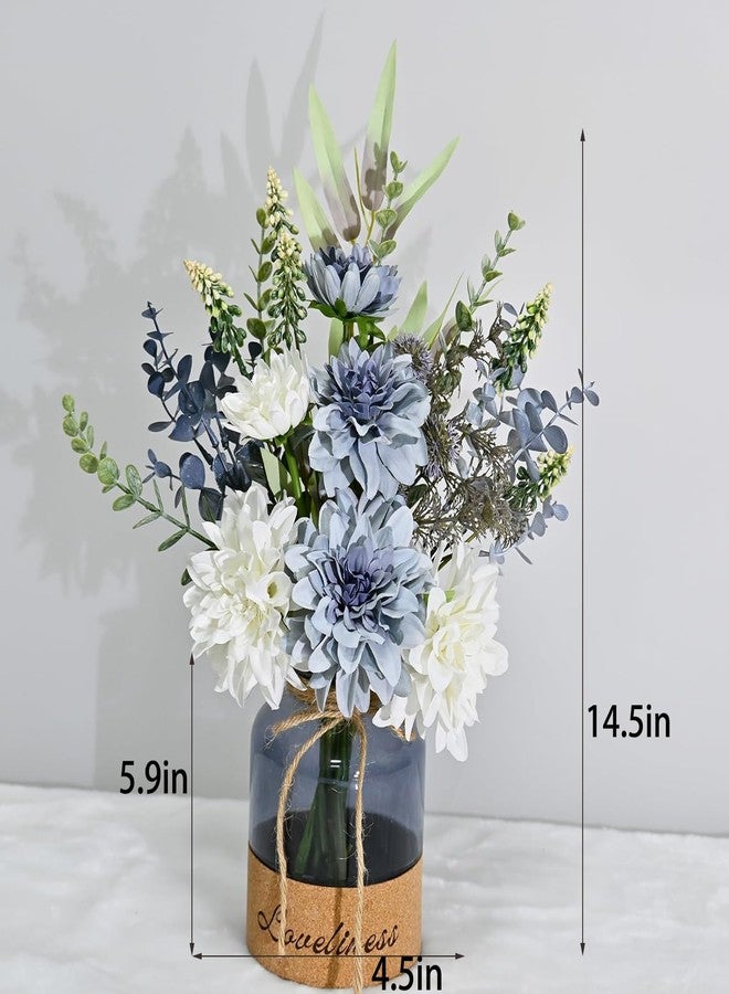 LADADA Fake Flowers in Vase,Silk Dahlias in Vases,Flower Arrangements for Table,Used for Home Office, Bathroom, Kitchen Decoration Et - Image 3