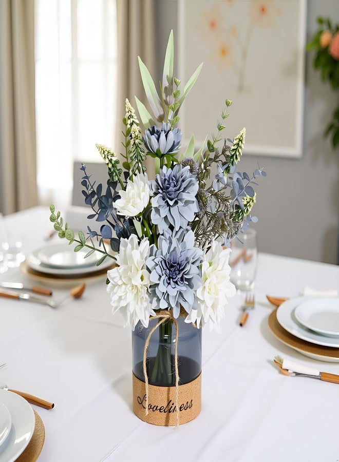 LADADA Fake Flowers in Vase,Silk Dahlias in Vases,Flower Arrangements for Table,Used for Home Office, Bathroom, Kitchen Decoration Et - Image 4