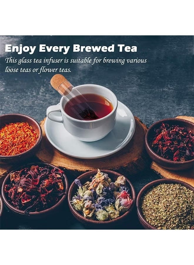 2 Pcs Glass Tube Tea Infuser Mini Clear Tea Infuser Transparent Bulk Tube Strainer Brewing Tea Test Tube Filter Tea Brewing Filter for Loose Tea Strainer for Cups Mugs Teapots - Image 2