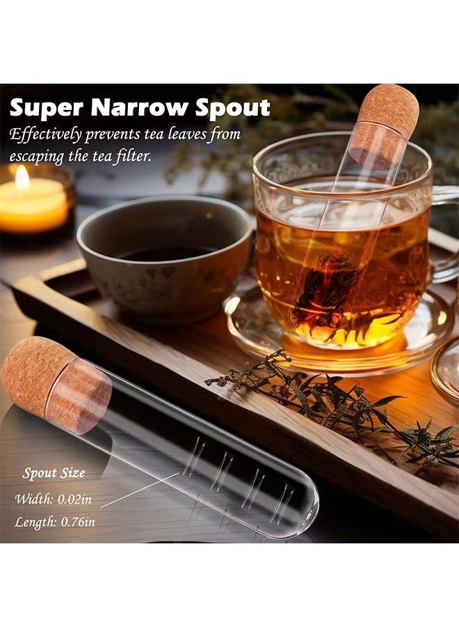 2 Pcs Glass Tube Tea Infuser Mini Clear Tea Infuser Transparent Bulk Tube Strainer Brewing Tea Test Tube Filter Tea Brewing Filter for Loose Tea Strainer for Cups Mugs Teapots - Image 5