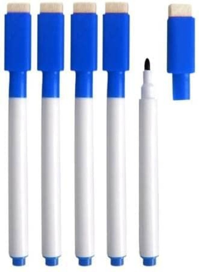 KRAFTMASTERS Set Of 10 Black And Blue Magnetic Whiteboard Pen Erasable Marker Office School Stationery Supplies - Image 3