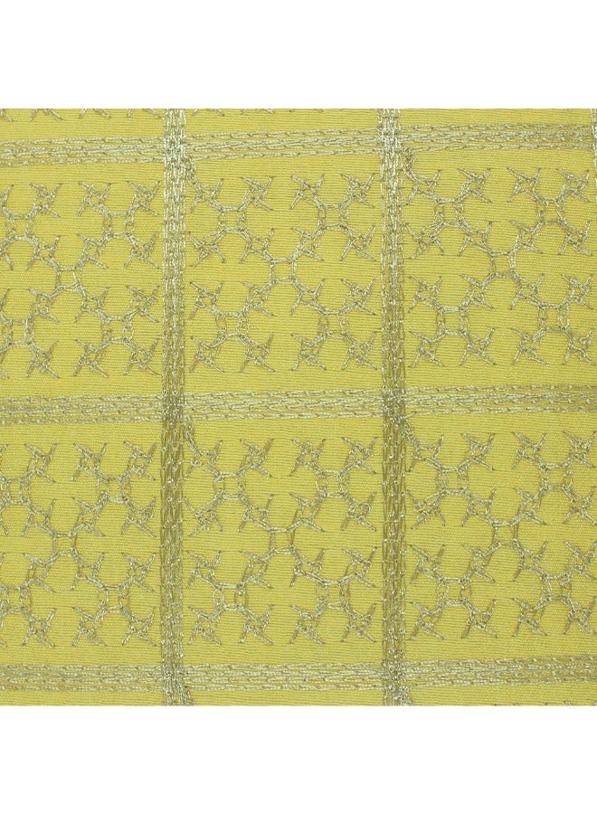 BYFT Orchard Cushion Cover 16 x 16 inch (Golden Checks Design - Yellow) 40 x 40 cm Luxury Decorative Cushion Cover for Sofa, Bed & Living Room- Set of 2 without inserts - Image 4