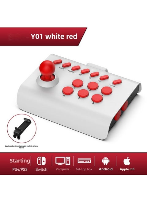 Switch Arcade Shaker Mobile Phone Android IOS Street Fighter Boxer Game Rocker Handle Multi-function Game Control-Product Color:White + Red