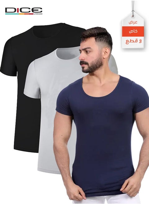 Half sleeve round neck undershirt for men by Dice