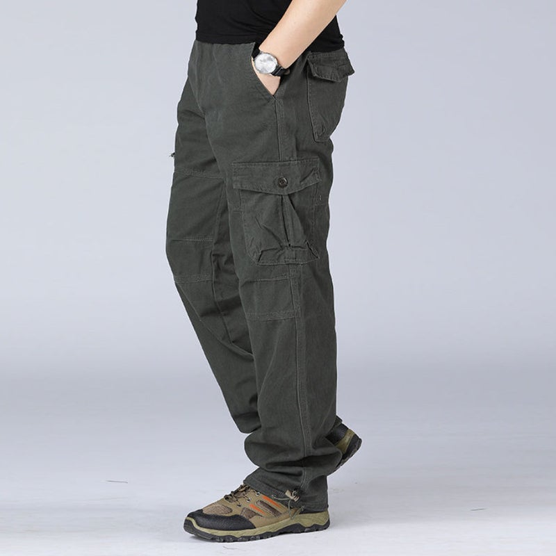 Workwear trousers mens loose camouflage mens plus fat plus size fat fashion casual youth casual pants wholesale Military green - Image 1