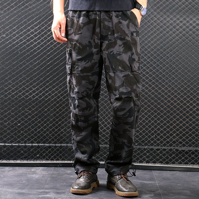 Workwear trousers mens loose camouflage mens plus fat plus size fat fashion casual youth casual pants wholesale Military green - Image 4