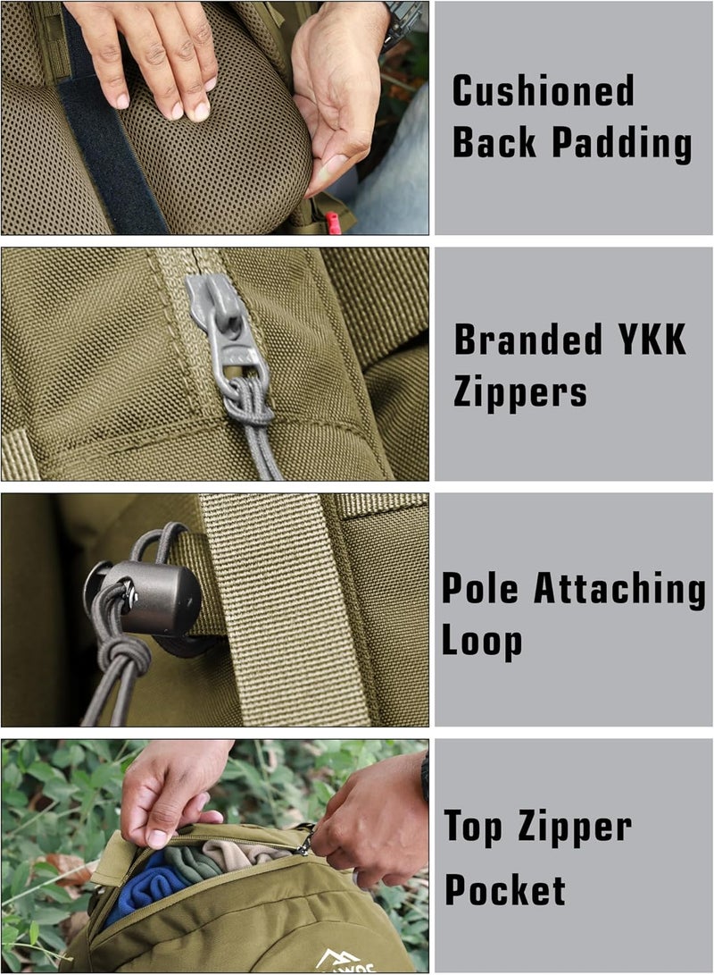 Trawoc THUNDERSTORM 90L Internal Frame Rucksack with metal rod for Men & Women Travel Backpack with Detachable Daypack/Camping Hiking Trekking Bag - Image 5