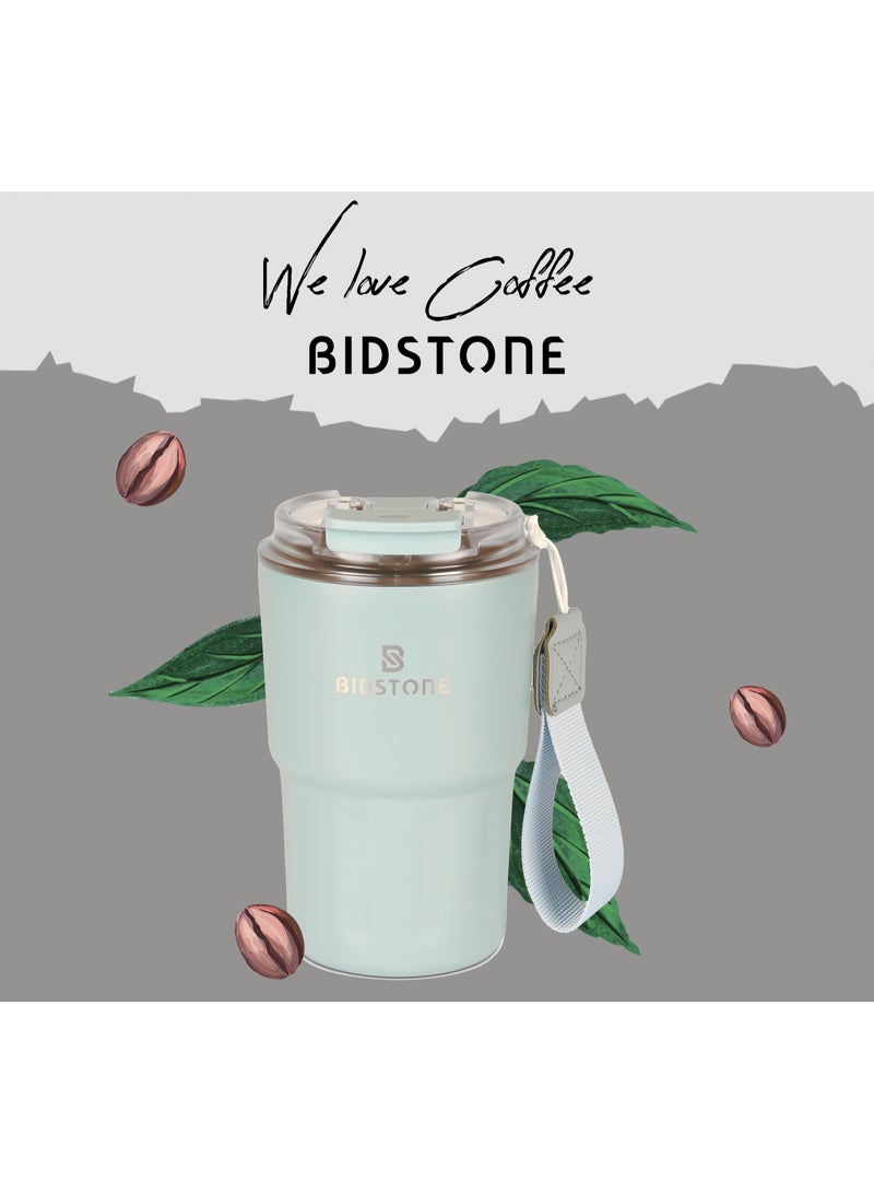 بيدستون كوب قهوة من الفولاذ المقاوم للصدأ مزدوج الجدار – سعة 400 مل، معزول حراريًا، كوب سفر، فنجان قهوة، زجاجة ماء، قارورة صغيرة - Image 1
