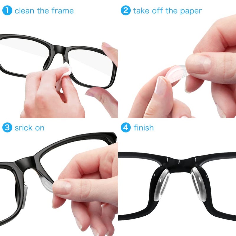 Festful Eyeglass Nose Pads 20 Pairs Of Silicone Nose Pads For Glasses Anti-Slip Soft Nose Pads For Plastic Frames (Clear/2Mm) - Image 4