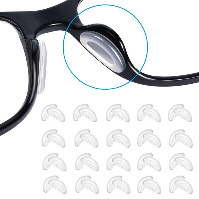 Festful Eyeglass Nose Pads 20 Pairs Of Silicone Nose Pads For Glasses Anti-Slip Soft Nose Pads For Plastic Frames (Clear/2Mm) - Image 1