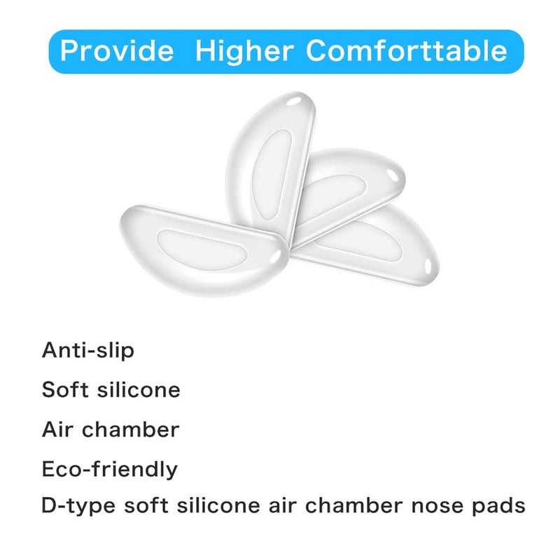 Festful Eyeglass Nose Pads 20 Pairs Of Silicone Nose Pads For Glasses Anti-Slip Soft Nose Pads For Plastic Frames (Clear/2Mm) - Image 2