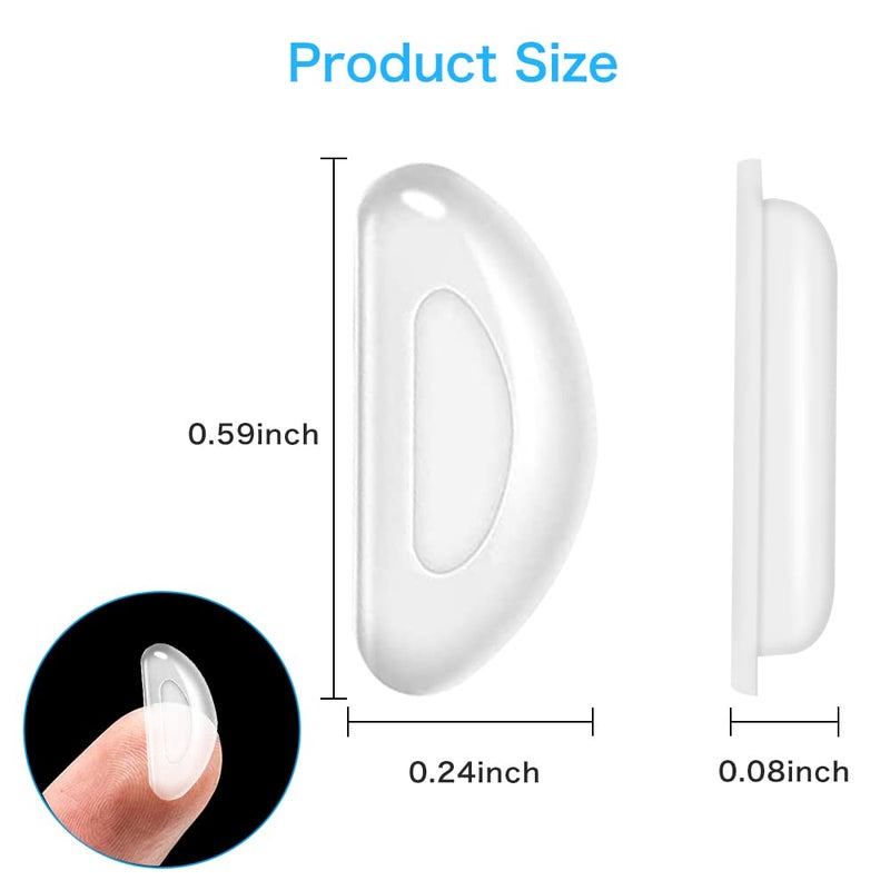 Festful Eyeglass Nose Pads 20 Pairs Of Silicone Nose Pads For Glasses Anti-Slip Soft Nose Pads For Plastic Frames (Clear/2Mm) - Image 3
