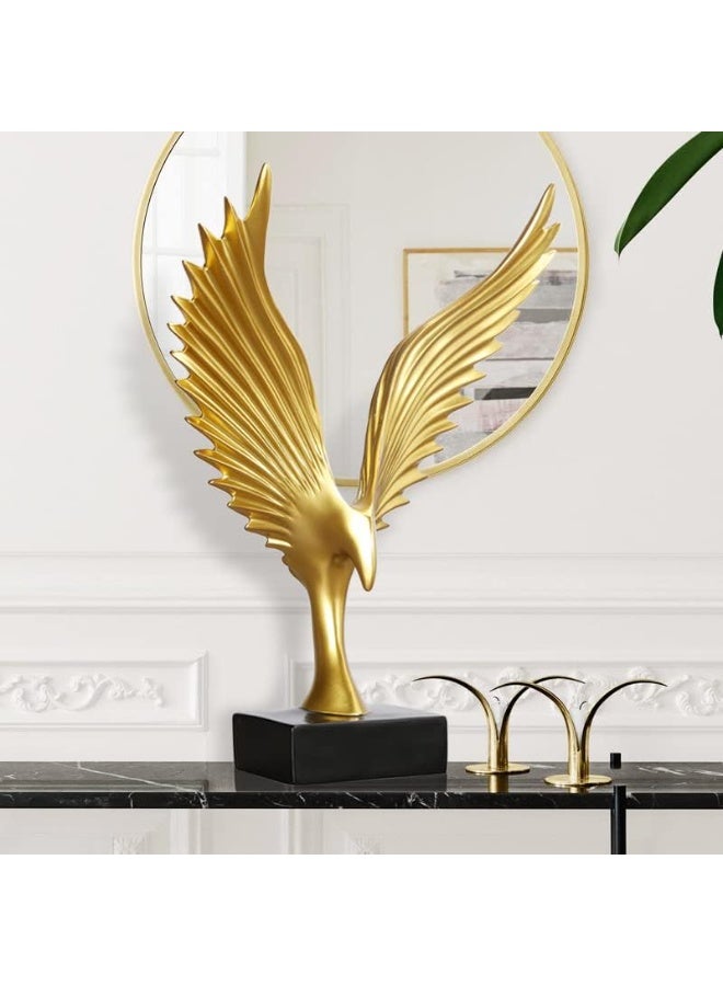 YelaJoy Spreads its Wings Ornaments Eagle Figurine Office Desk Decoration Crafts Living Room Statues Opening Gift (Gold) - Image 3