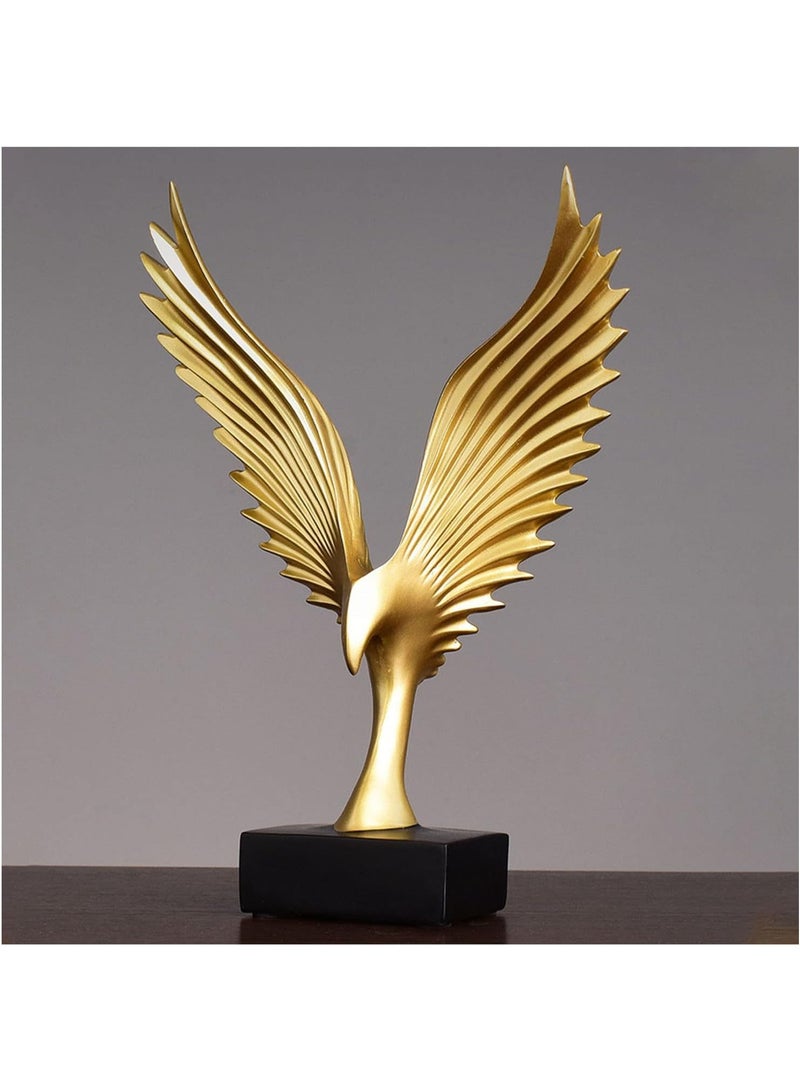 YelaJoy Spreads its Wings Ornaments Eagle Figurine Office Desk Decoration Crafts Living Room Statues Opening Gift (Gold) - Image 1