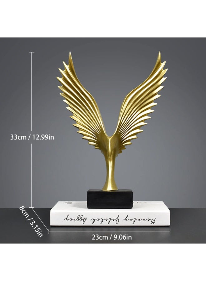 YelaJoy Spreads its Wings Ornaments Eagle Figurine Office Desk Decoration Crafts Living Room Statues Opening Gift (Gold) - Image 2