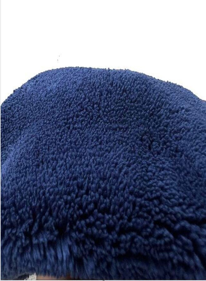 Madeals Microfiber Toilet Lid Cover Soft And Absorbent, Comfortable Bathroom Microfiber Toilet Lid Cover Seat Fits Most Size Toilet Lids For Navy Blue - Image 2