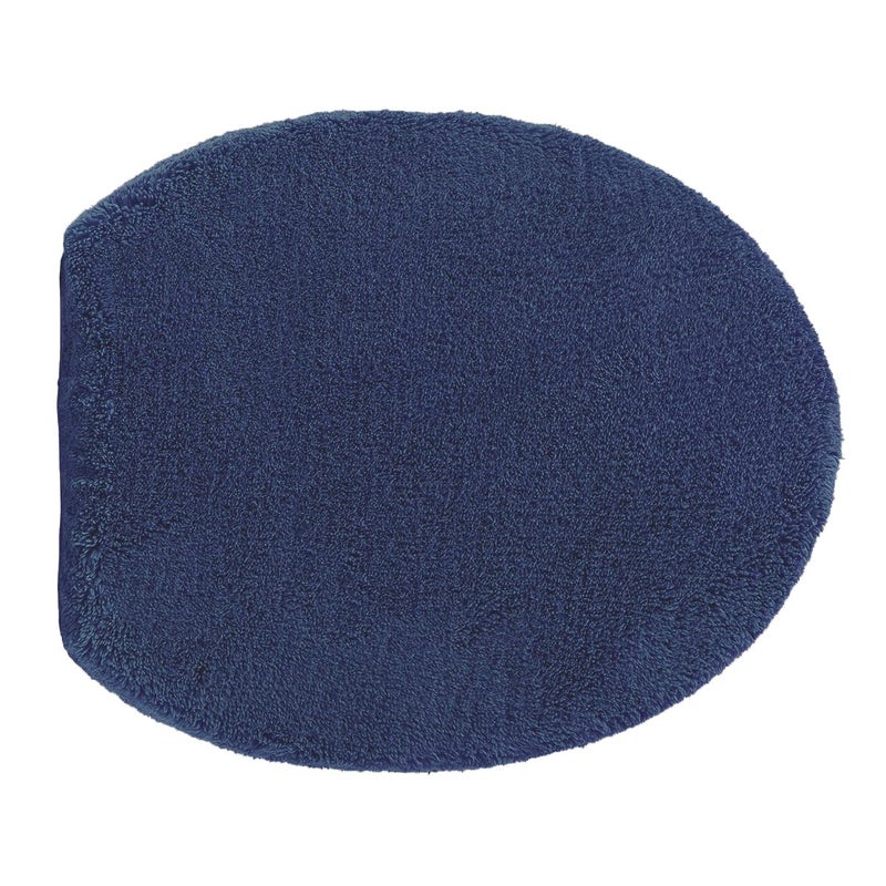 Madeals Microfiber Toilet Lid Cover Soft And Absorbent, Comfortable Bathroom Microfiber Toilet Lid Cover Seat Fits Most Size Toilet Lids For Navy Blue - Image 1