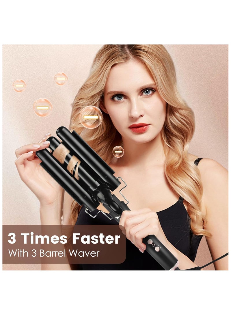 PANDA JOJO 5 in 1 Curling Iron Set with Temperature Display, Curling Iron Set with 5 Interchangeable Ceramic Curling Wands and Heat Protective Glove, Instant Heat Up, Suitable for All Hair Types - Image 3