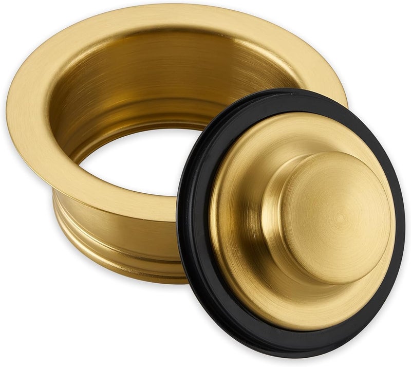 Luxier GD02-G Kitchen Sink Garbage Disposal Flange and Stopper in Brushed Gold - Image 2