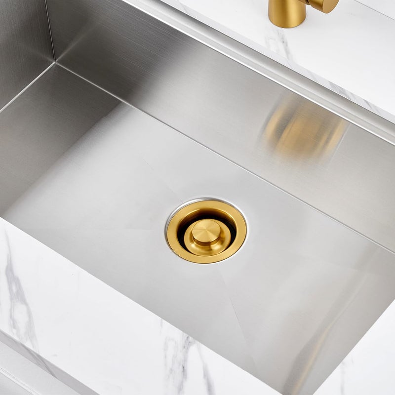 Luxier GD02-G Kitchen Sink Garbage Disposal Flange and Stopper in Brushed Gold - Image 4