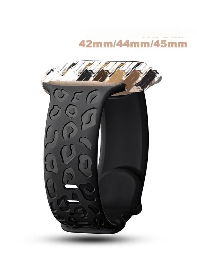 Band , Comfort for Everyday Wear (42mm/44mm/45mm), Fashionable Premium Black 1 Piece - Image 1