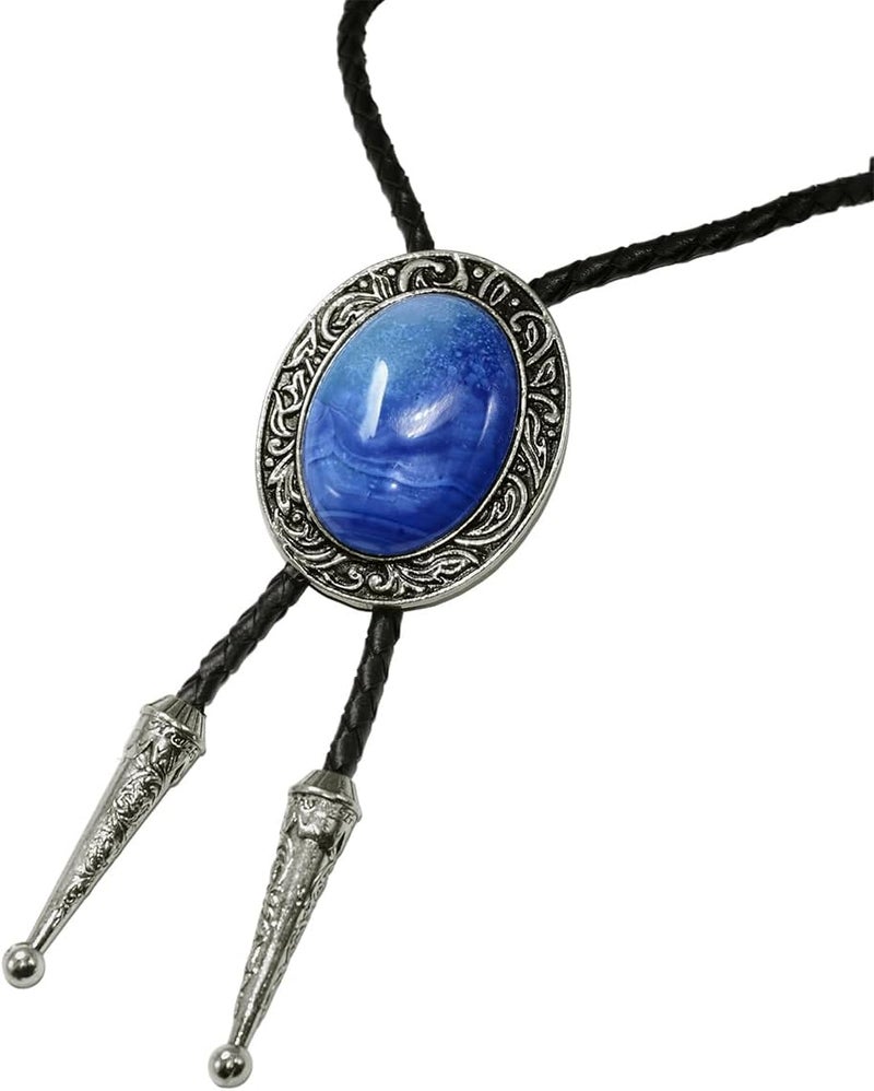 Moranse Bolo Tie with Natural Tiger Eye Stone Celtic Style Genuine and Cowhide Rope - Image 4