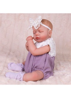 Aori Aori Reborn Baby Dolls Clothes 20 inch Purple Outfit Lace Headband for 18-22 Inch Reborn Doll Newborn Girl  - Image 5