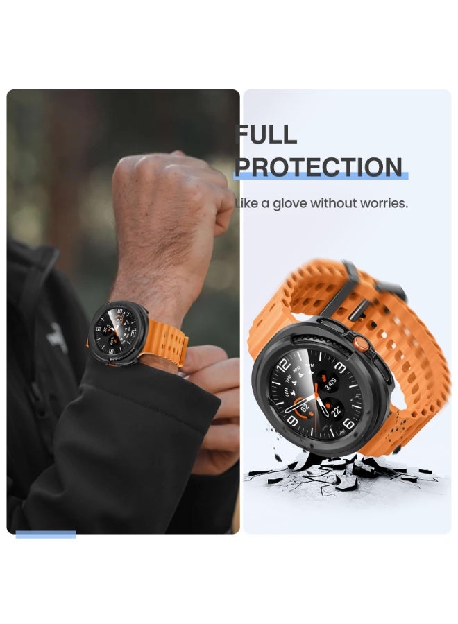 ChicVibe Tempered Glass Case Compatible for Samsung Galaxy Watch 8 Classic 2025 46mm Accessories, Protective Face Cover for 46 mm, Hard Bumper Built-in Tempered Glass Film for Women Men,  Black - Image 3