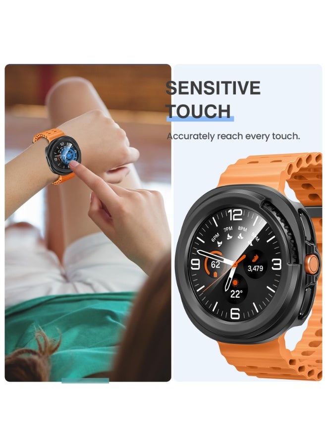 ChicVibe Tempered Glass Case Compatible for Samsung Galaxy Watch 8 Classic 2025 46mm Accessories, Protective Face Cover for 46 mm, Hard Bumper Built-in Tempered Glass Film for Women Men,  Black - Image 5