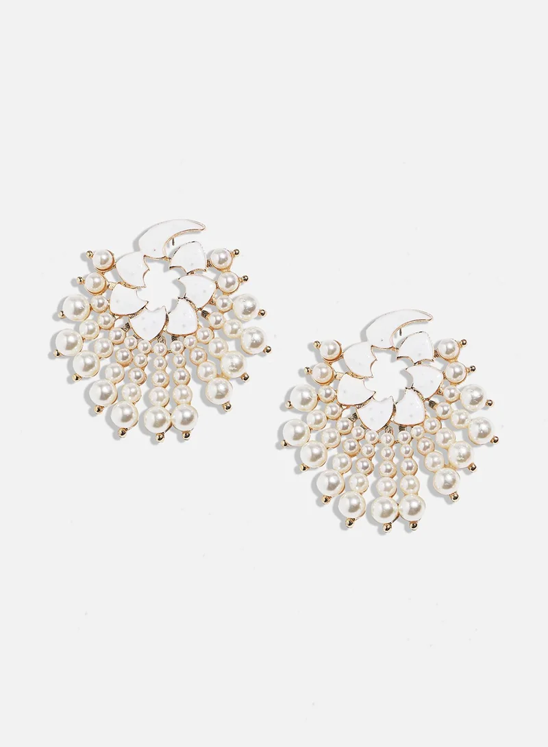 SOHI Circular Pearl Artificial Drop Earring Jewellery