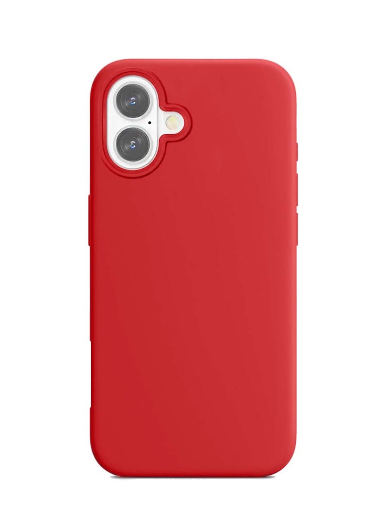 دبليو تيك غطاء الحماية سائل سيليكون بريميوم لآيفون 16 بلس 2024 من أبل - أحمر - Image 2