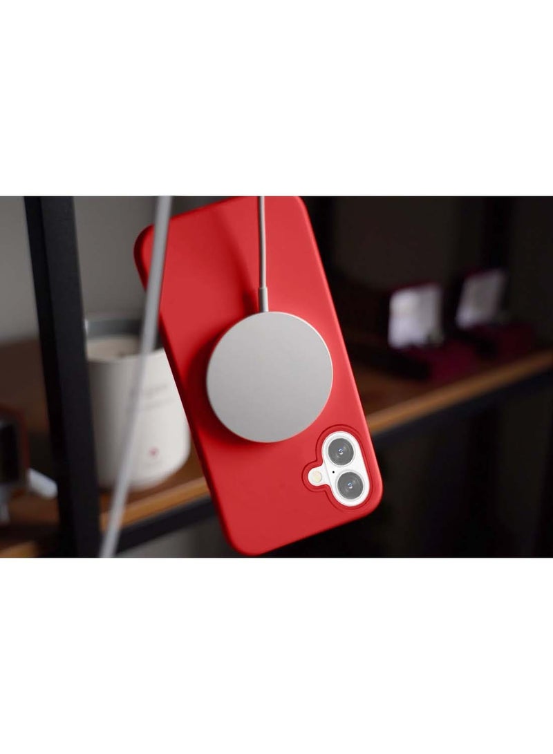 دبليو تيك غطاء الحماية سائل سيليكون بريميوم لآيفون 16 بلس 2024 من أبل - أحمر - Image 5