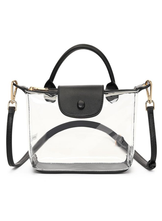 FALAN MULE Clear Crossbody Bag Stadium Approved Leather Purse Bag for Concerts Sports Festivals - Image 1