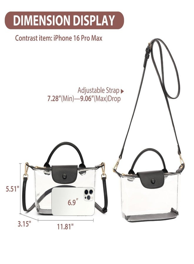 FALAN MULE Clear Crossbody Bag Stadium Approved Leather Purse Bag for Concerts Sports Festivals - Image 3