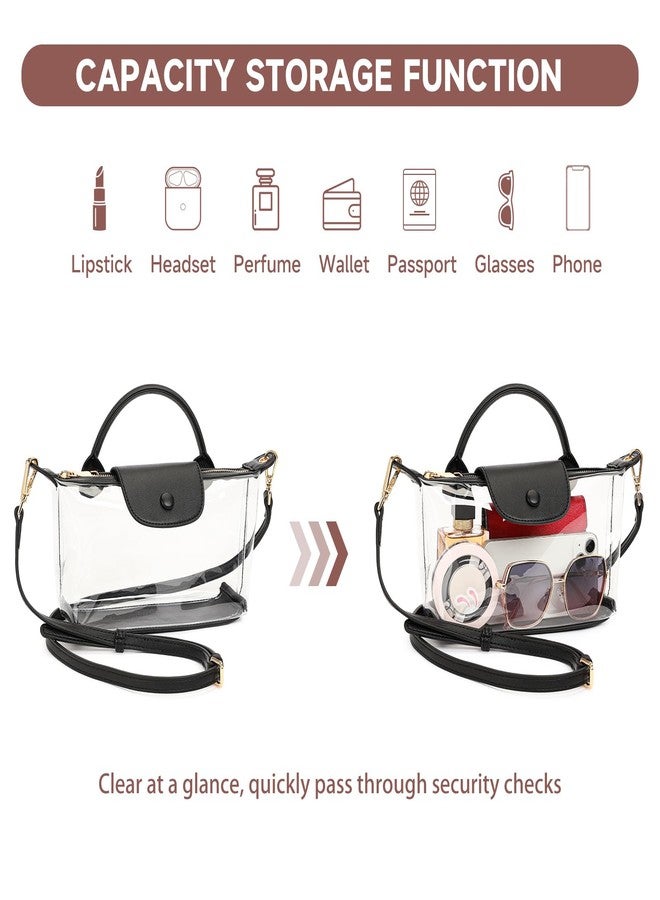 FALAN MULE Clear Crossbody Bag Stadium Approved Leather Purse Bag for Concerts Sports Festivals - Image 4